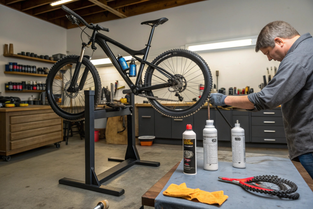 очистка велосипеда на зиму