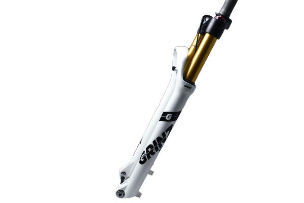 Вилка GRINZ ES-547 HRLO AIR 29"1.1\8"ход120мм, воздушная, локаут гидравлический, магний, под ось 15мм, безрезьбовая, белая\черная\золотая, 1,8кг. без оси!