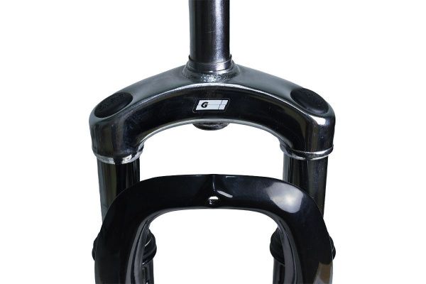 Вилка GRINZ ES 225-2 29"*1"Disc резьбовая, пружина, стальная, черная\белая, 2,7 кг