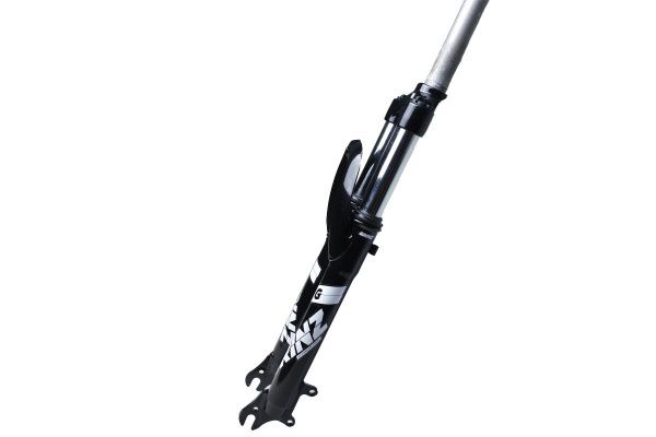 Вилка GRINZ ES 245-2 26"*1.1\8" ход 100мм, пружина, предварительное сжатие, стальная, черная\белая, 2,55 кг