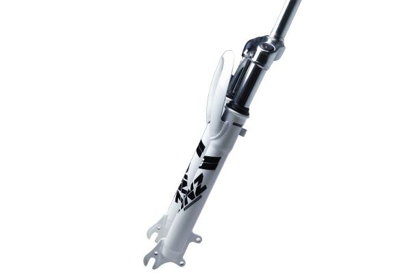 Вилка GRINZ ES 225-2 26"*1" резьбовая, пружина, стальная, белая\черная, 2,4кг